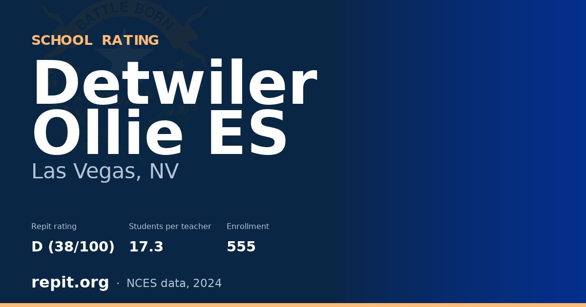 Detwiler Ollie ES, Las Vegas, NV — Repit school rating D (38/100)