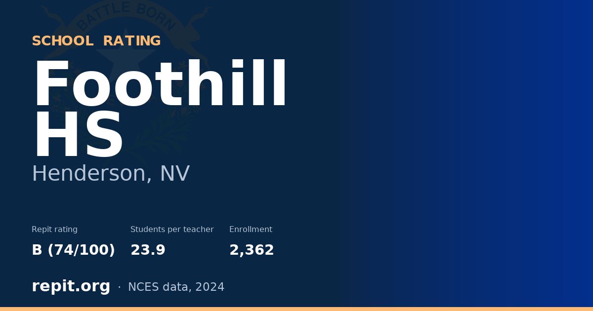 Foothill HS, Henderson, NV — Repit school rating B (74/100)
