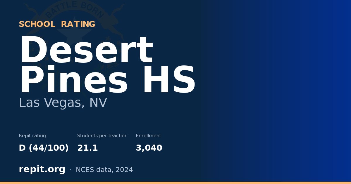 Desert Pines HS, Las Vegas, NV — Repit school rating D (44/100)