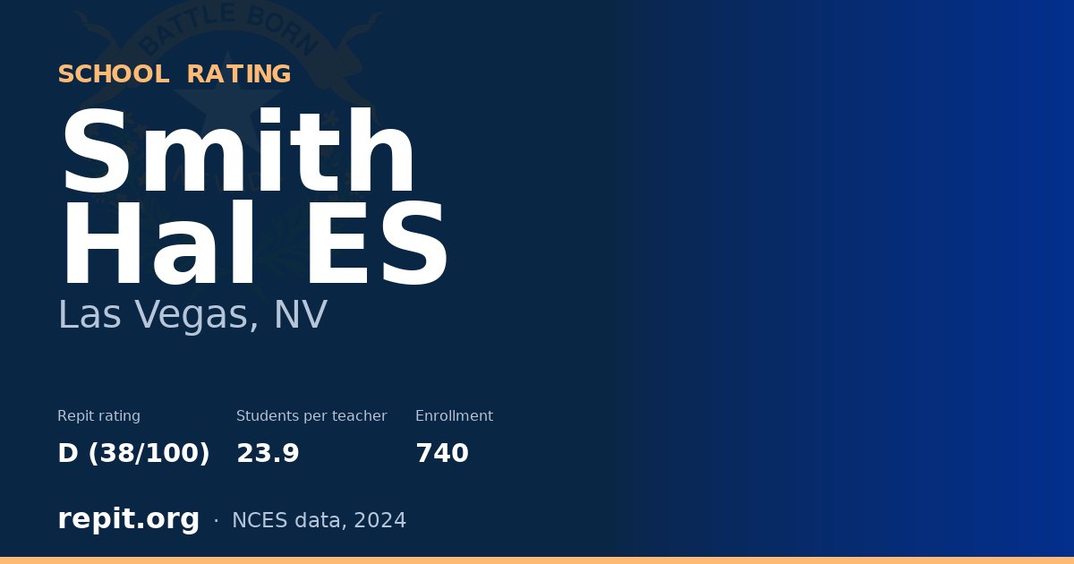 Smith Hal ES, Las Vegas, NV — Repit school rating D (38/100)