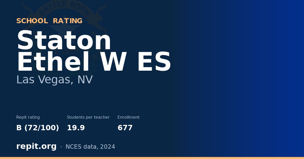 Staton Ethel W ES, Las Vegas, NV — Repit school rating B (72/100)