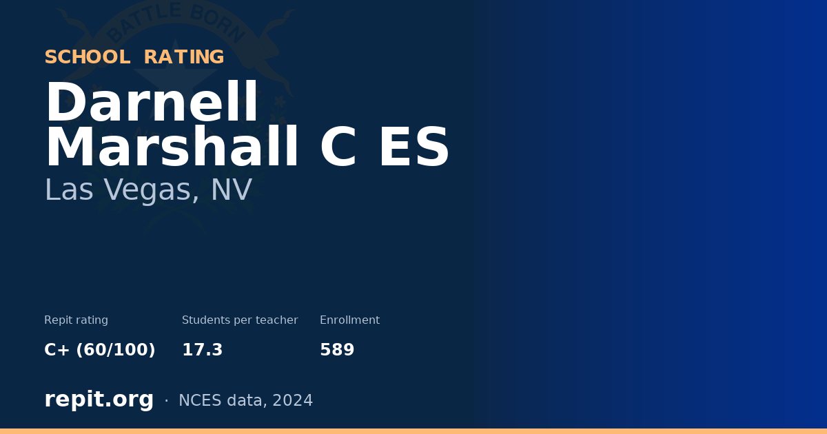 Darnell Marshall C ES, Las Vegas, NV — Repit school rating C+ (60/100)