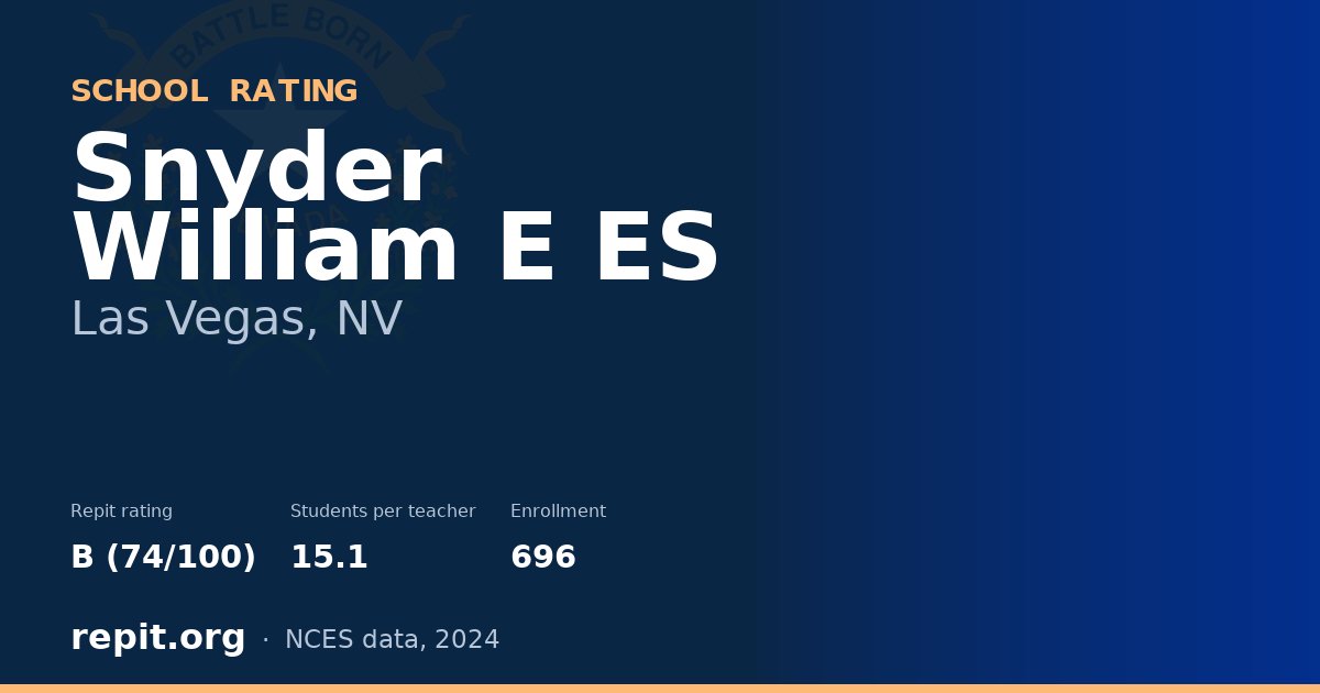 Snyder William E ES, Las Vegas, NV — Repit school rating B (74/100)