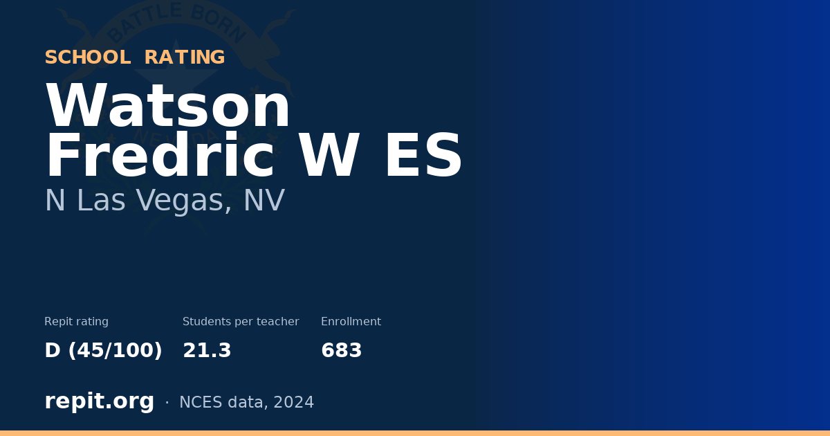Watson Fredric W ES, N Las Vegas, NV — Repit school rating D (45/100)