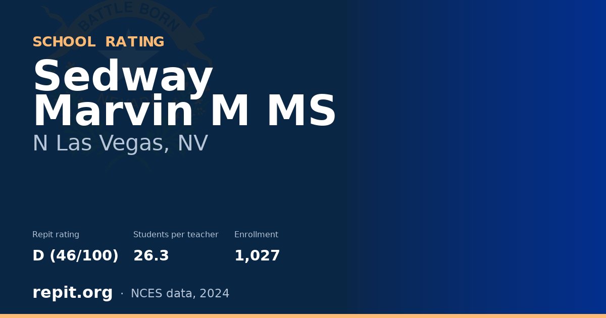 Sedway Marvin M MS, N Las Vegas, NV — Repit school rating D (46/100)