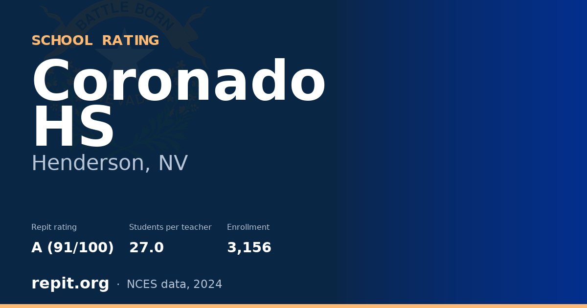 Coronado HS, Henderson, NV — Repit school rating A (91/100)