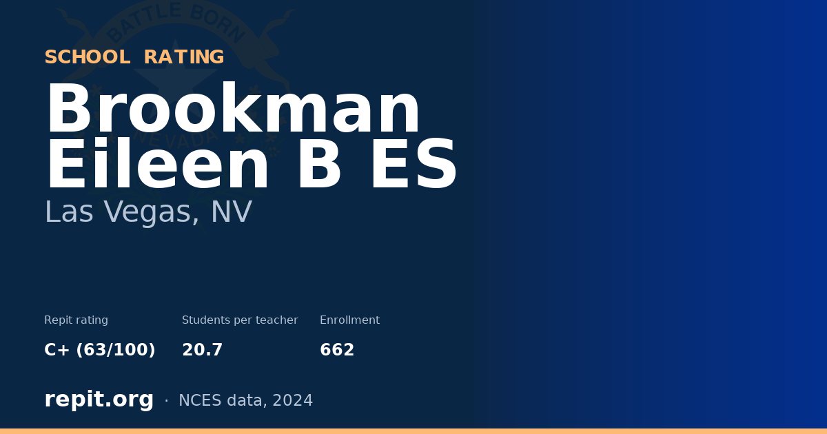 Brookman Eileen B ES, Las Vegas, NV — Repit school rating C+ (63/100)