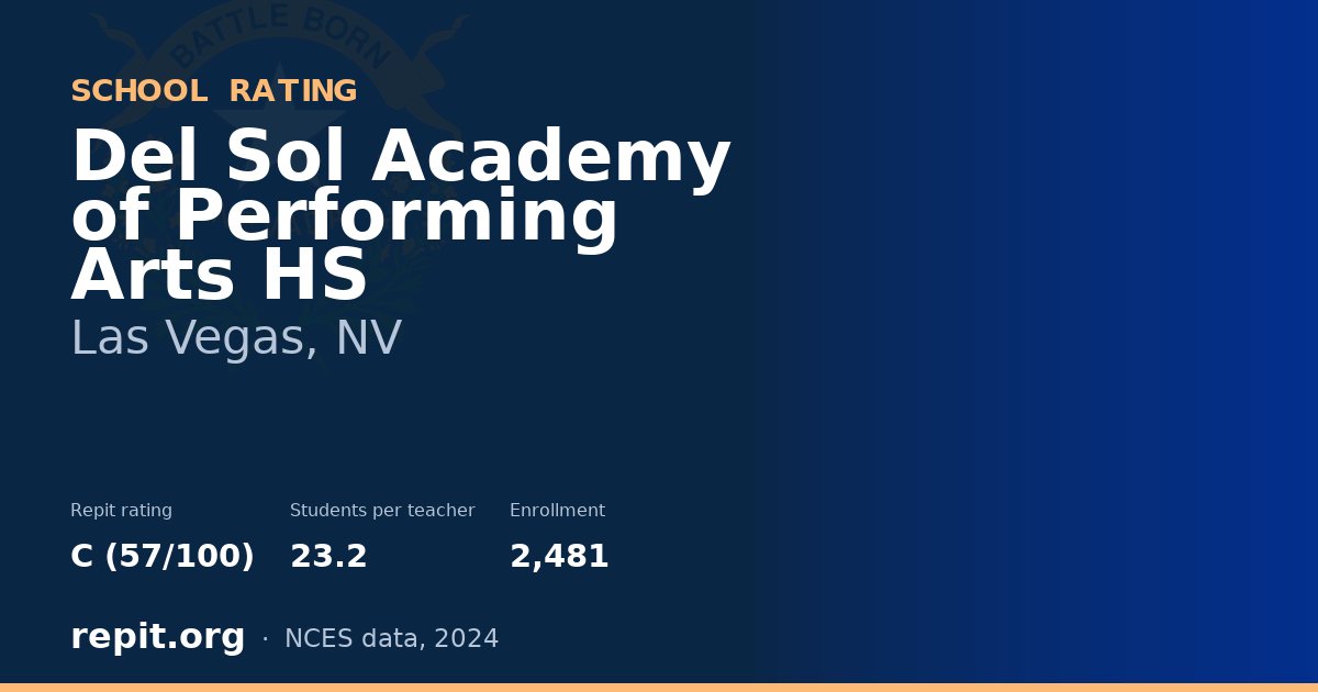 Del Sol Academy of Performing Arts HS, Las Vegas, NV — Repit school rating C (57/100)