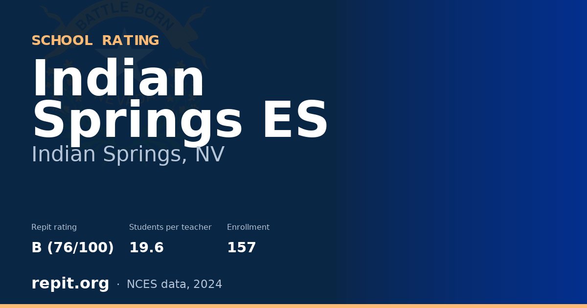 Indian Springs ES, Indian Springs, NV — Repit school rating B (76/100)