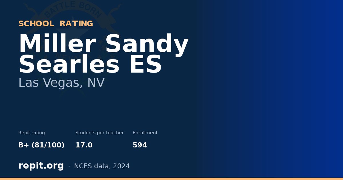 Miller Sandy Searles ES, Las Vegas, NV — Repit school rating B+ (81/100)