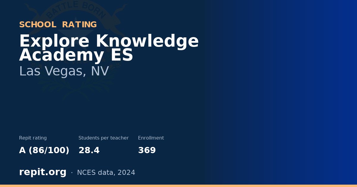 Explore Knowledge Academy ES, Las Vegas, NV — Repit school rating A (86/100)