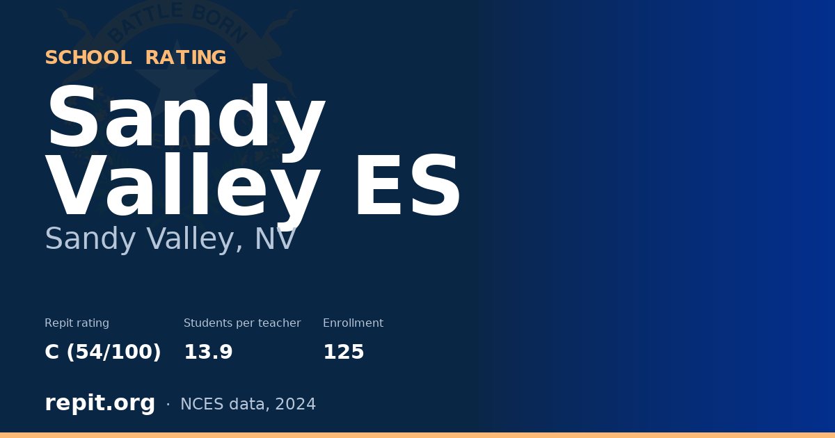 Sandy Valley ES, Sandy Valley, NV — Repit school rating C (54/100)