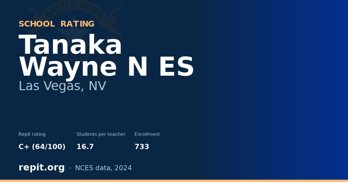Tanaka Wayne N ES, Las Vegas, NV — Repit school rating C+ (64/100)
