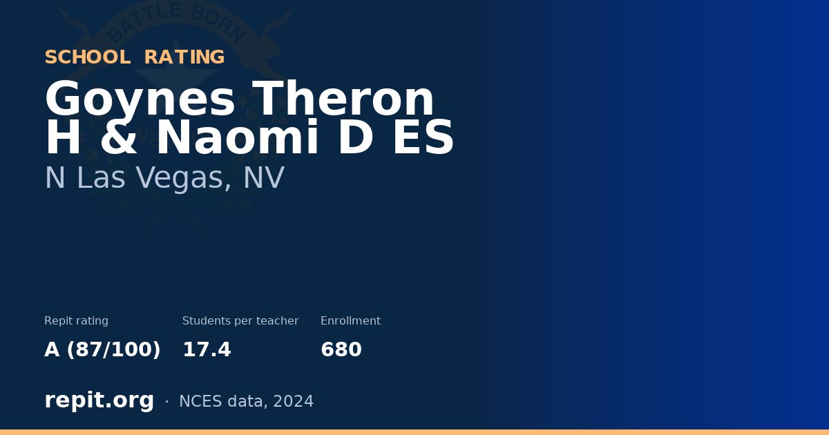 Goynes Theron H & Naomi D ES, N Las Vegas, NV — Repit school rating A (87/100)