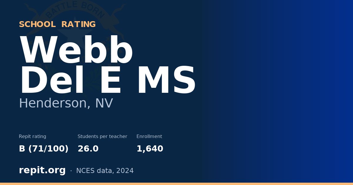 Webb Del E MS, Henderson, NV — Repit school rating B (71/100)
