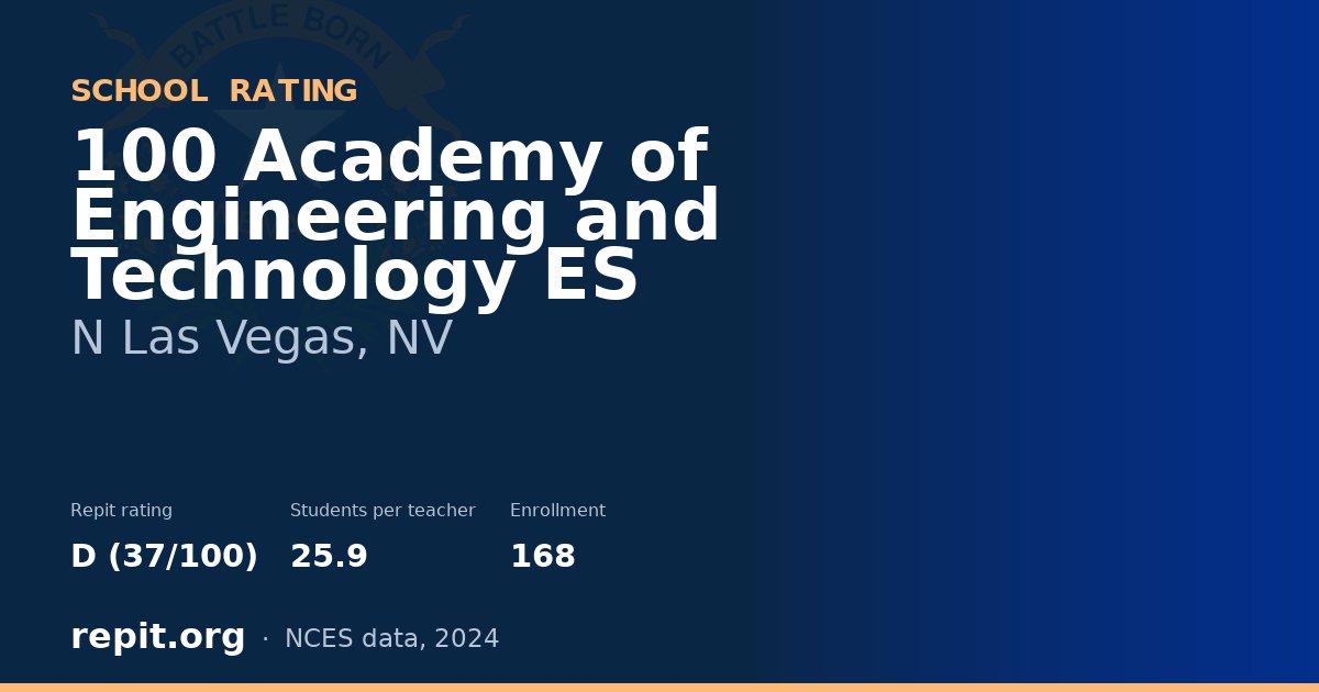 100 Academy of Engineering and Technology ES, N Las Vegas, NV — Repit school rating D (37/100)