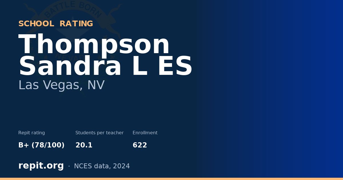 Thompson Sandra L ES, Las Vegas, NV — Repit school rating B+ (78/100)