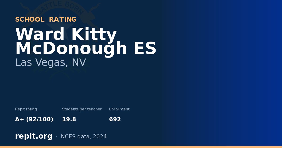 Ward Kitty McDonough ES, Las Vegas, NV — Repit school rating A+ (92/100)