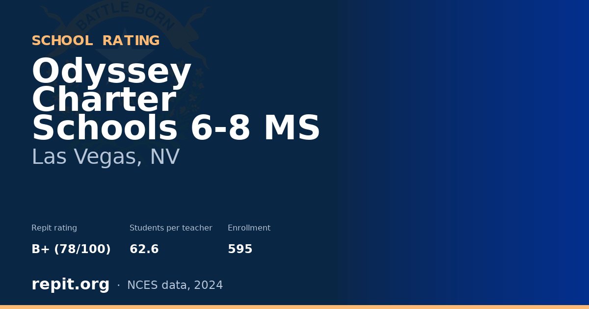 Odyssey Charter Schools 6-8 MS, Las Vegas, NV — Repit school rating B+ (78/100)