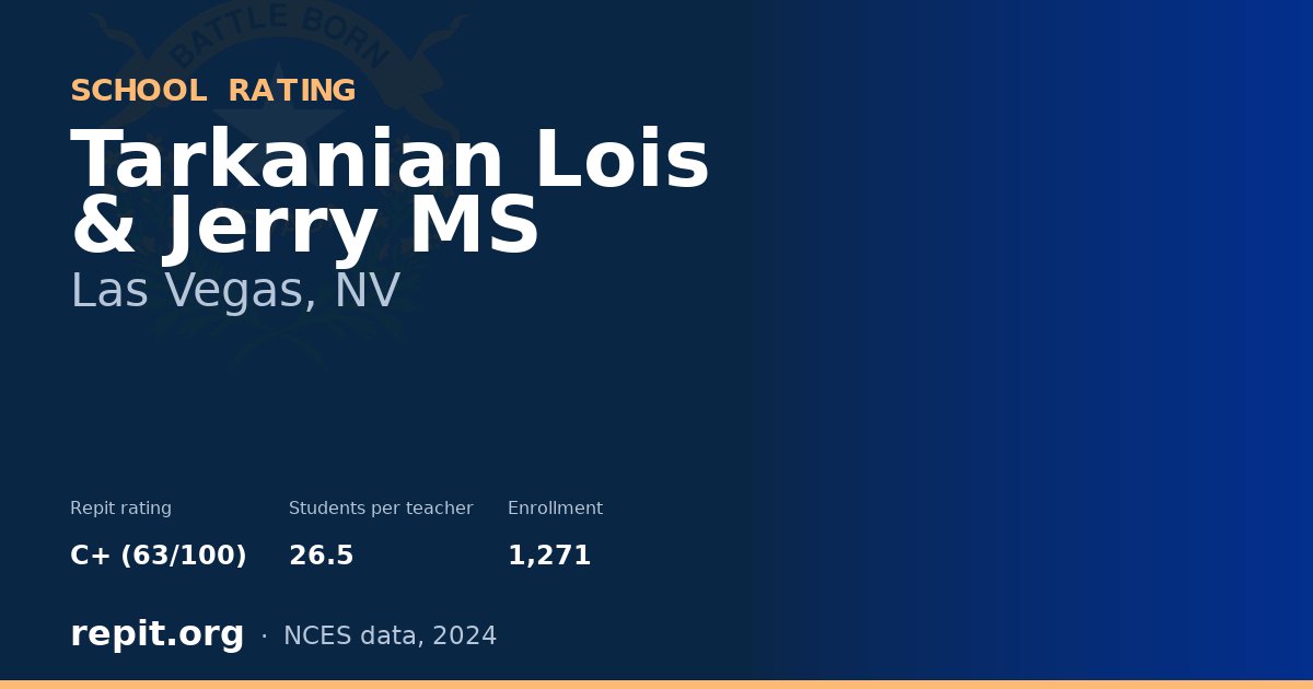 Tarkanian Lois & Jerry MS, Las Vegas, NV — Repit school rating C+ (63/100)