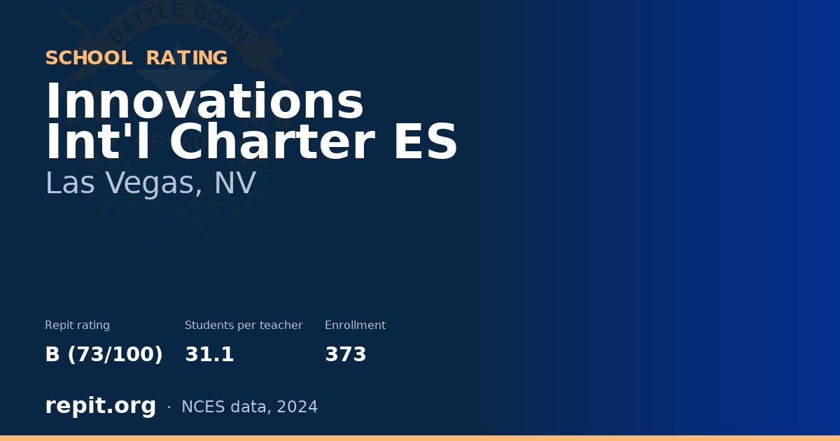 Innovations Int'l Charter ES, Las Vegas, NV — Repit school rating B (73/100)
