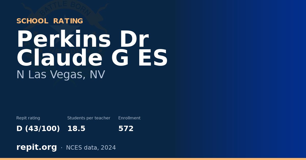 Perkins Dr Claude G ES, N Las Vegas, NV — Repit school rating D (43/100)