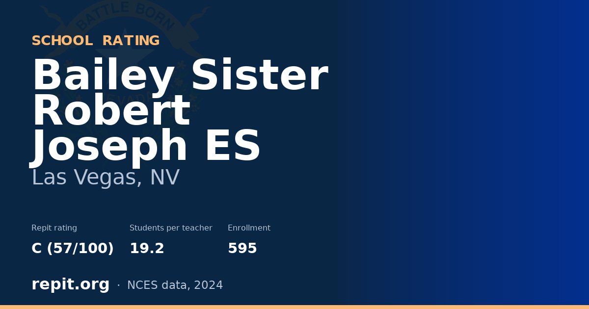 Bailey Sister Robert Joseph ES, Las Vegas, NV — Repit school rating C (57/100)