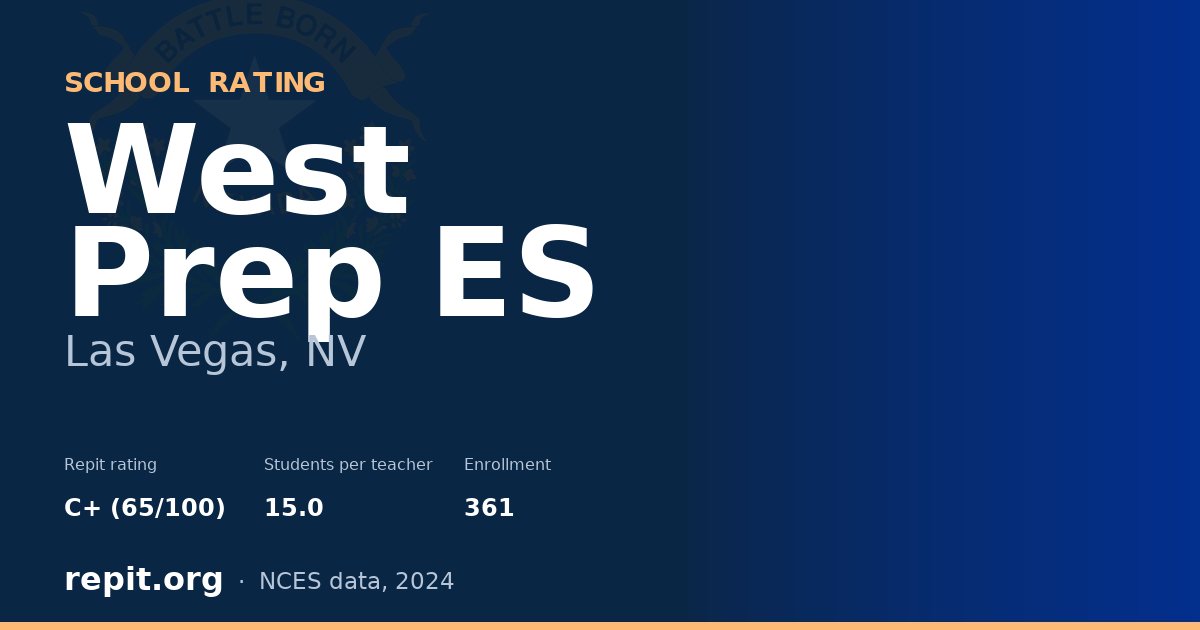 West Prep ES, Las Vegas, NV — Repit school rating C+ (65/100)