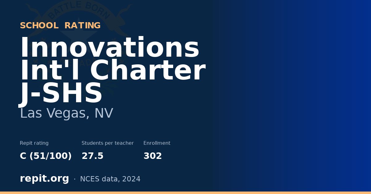 Innovations Int'l Charter J-SHS, Las Vegas, NV — Repit school rating C (51/100)