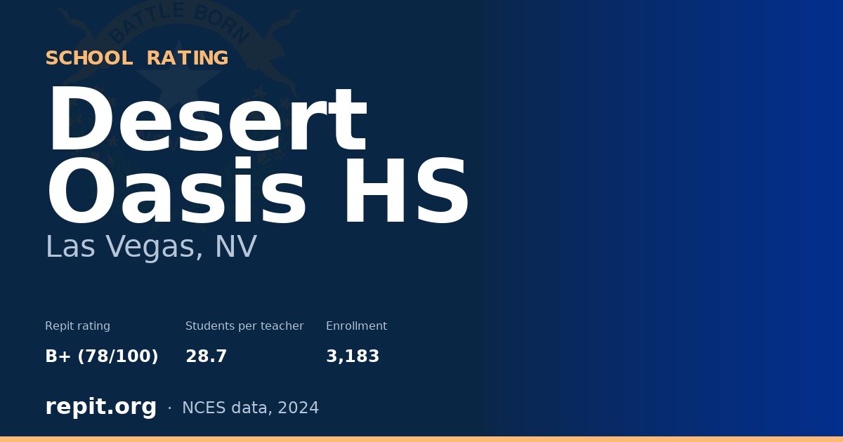Desert Oasis HS, Las Vegas, NV — Repit school rating B+ (78/100)