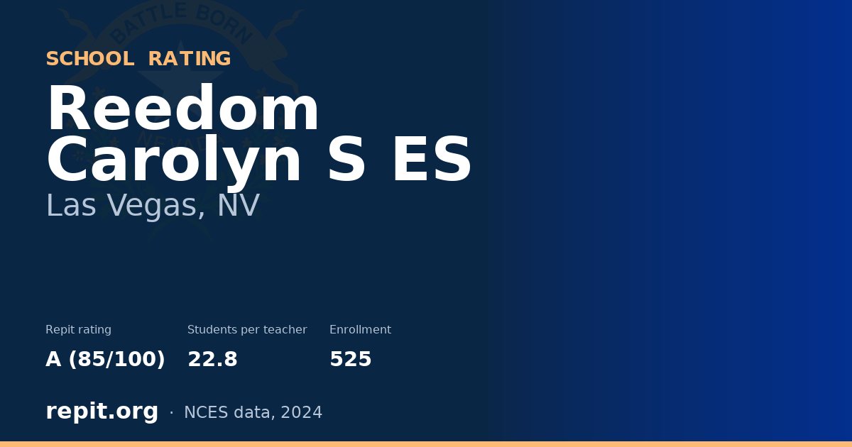 Reedom Carolyn S ES, Las Vegas, NV — Repit school rating A (85/100)