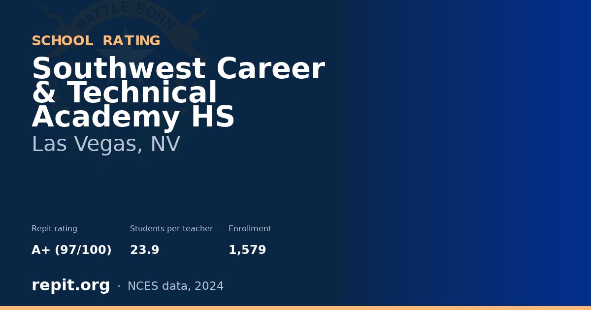Southwest Career & Technical Academy HS, Las Vegas, NV — Repit school rating A+ (97/100)