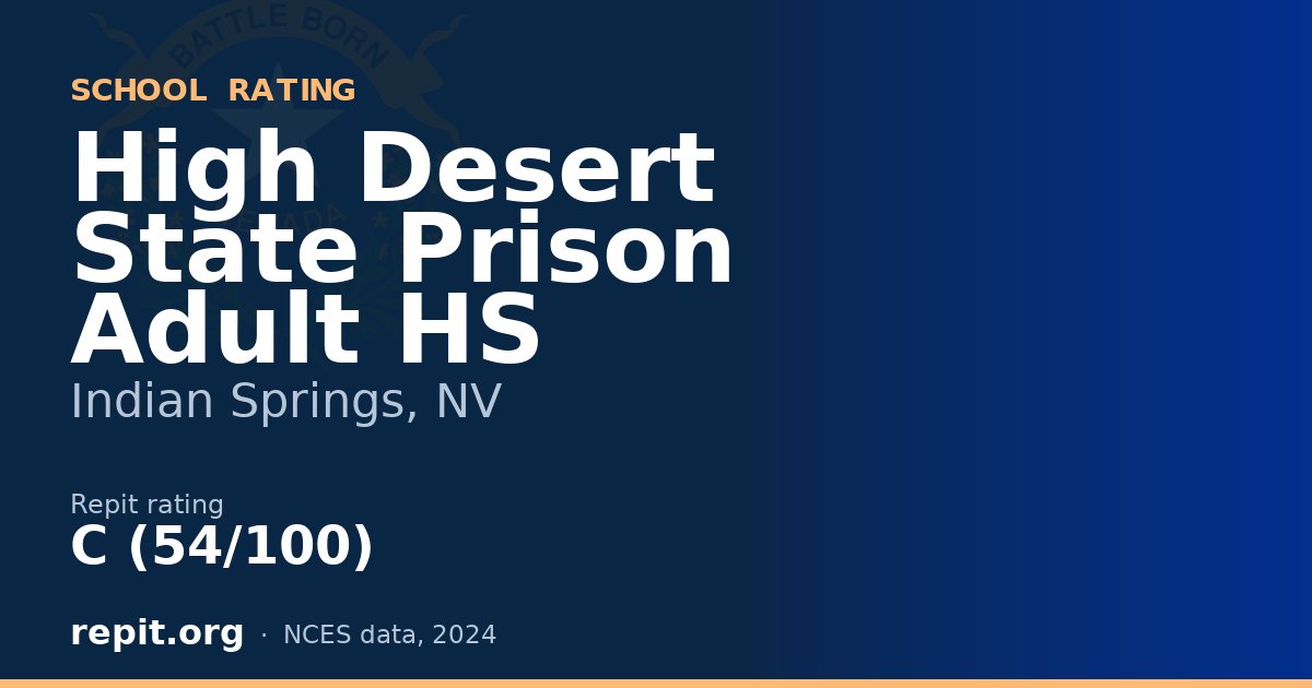 High Desert State Prison Adult HS, Indian Springs, NV — Repit school rating C (54/100)