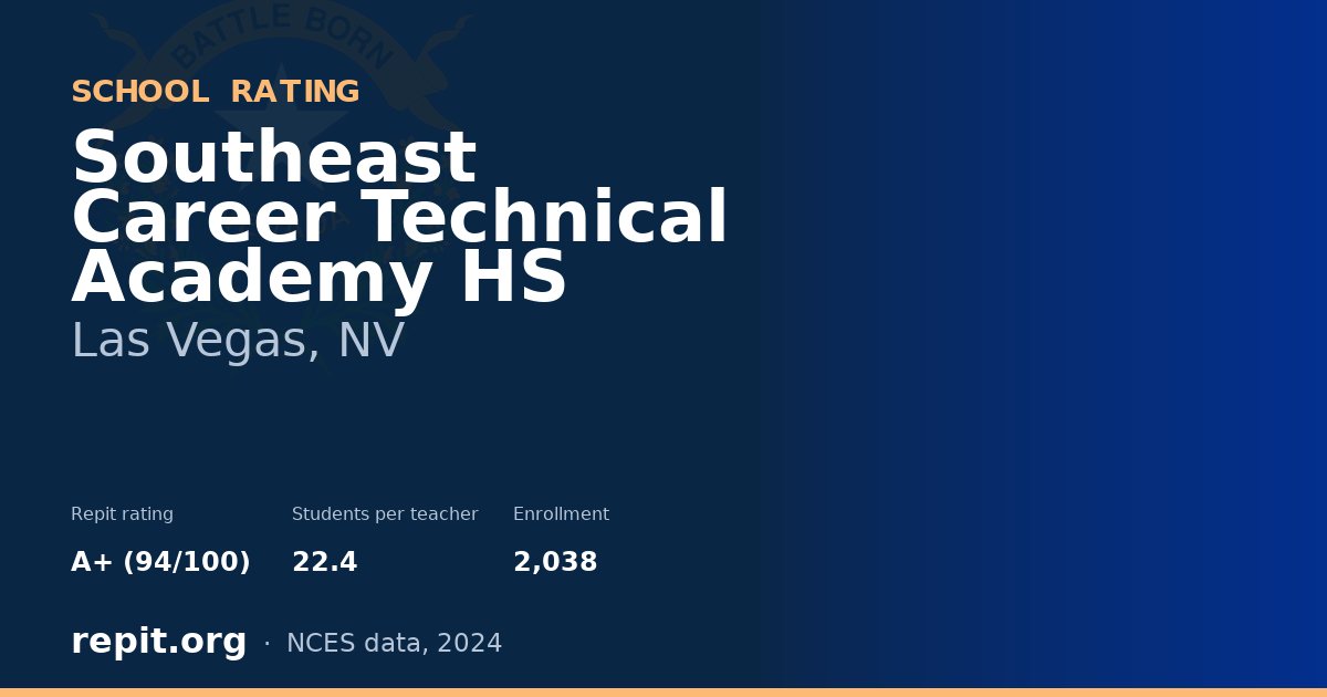 Southeast Career Technical Academy HS, Las Vegas, NV — Repit school rating A+ (94/100)