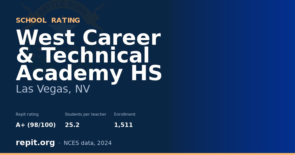 West Career & Technical Academy HS, Las Vegas, NV — Repit school rating A+ (98/100)