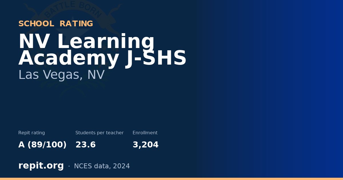 NV Learning Academy J-SHS, Las Vegas, NV — Repit school rating A (89/100)