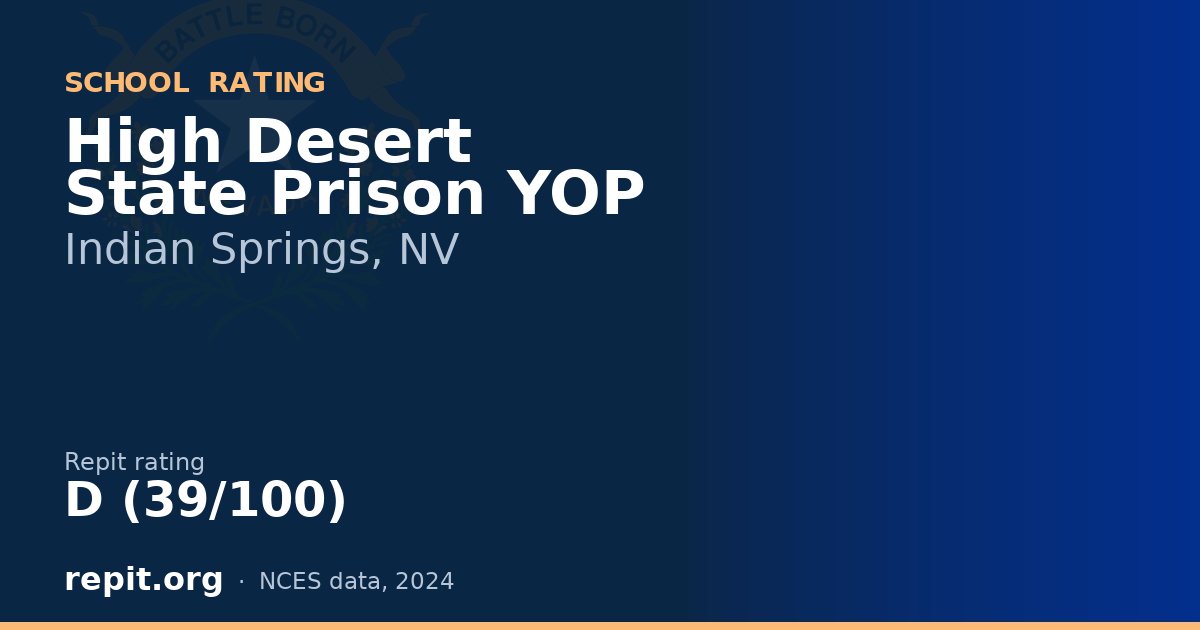High Desert State Prison YOP, Indian Springs, NV — Repit school rating D (39/100)