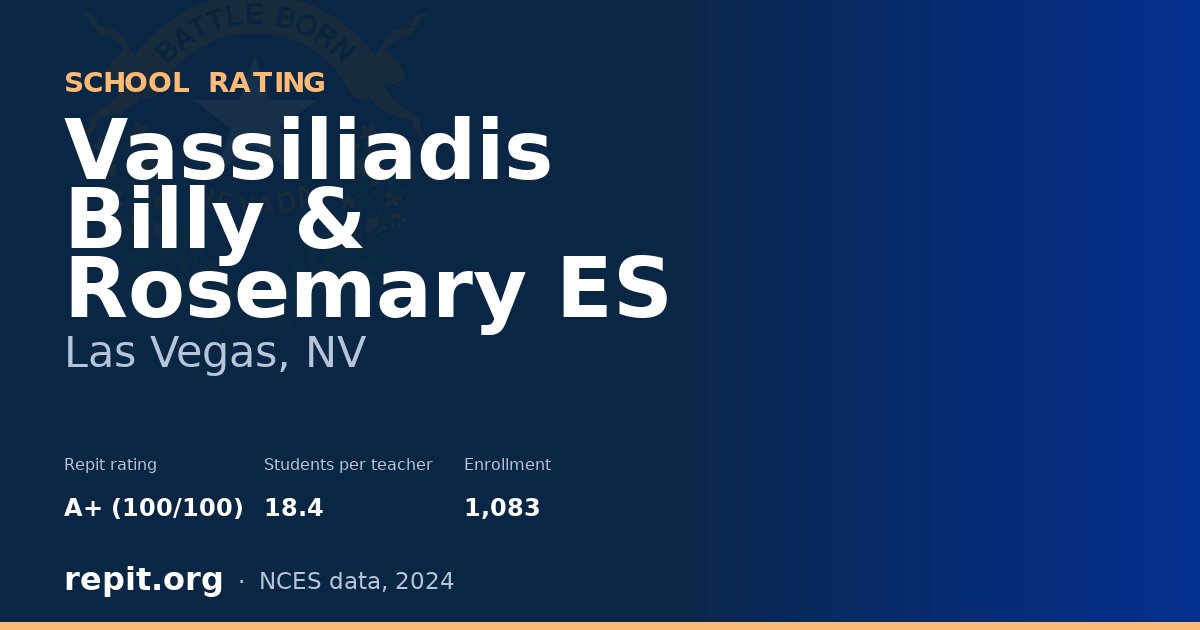 Vassiliadis Billy & Rosemary ES, Las Vegas, NV — Repit school rating A+ (100/100)