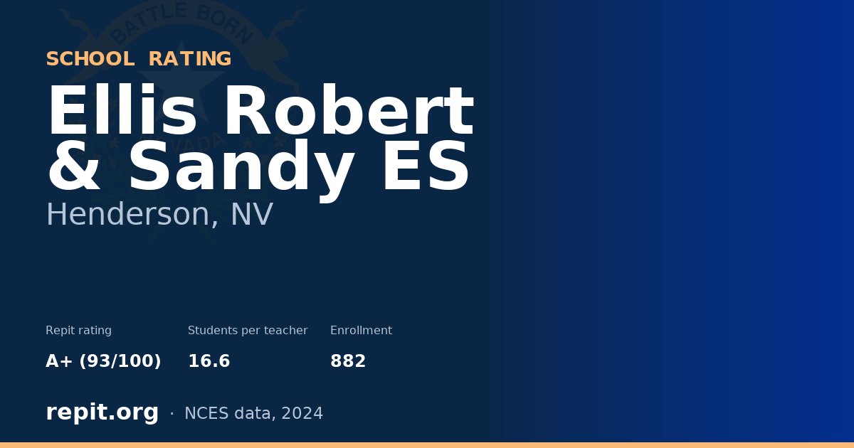 Ellis Robert & Sandy ES, Henderson, NV — Repit school rating A+ (93/100)