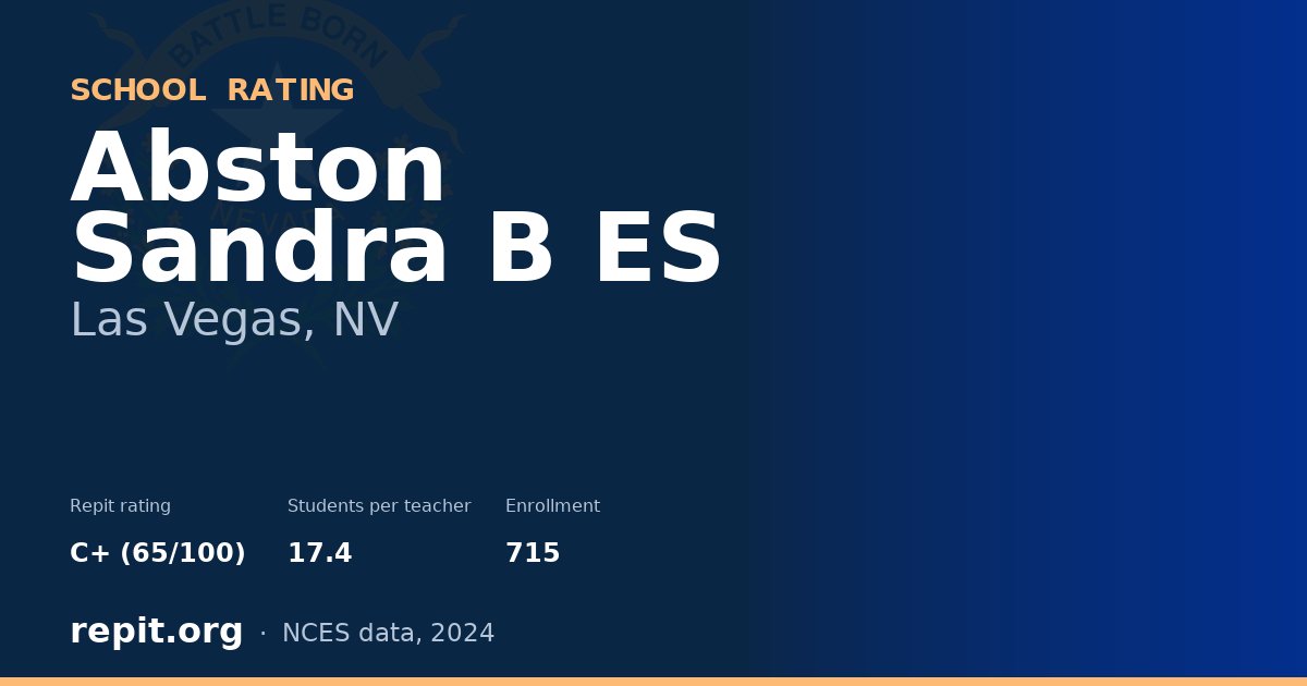 Abston Sandra B ES, Las Vegas, NV — Repit school rating C+ (65/100)