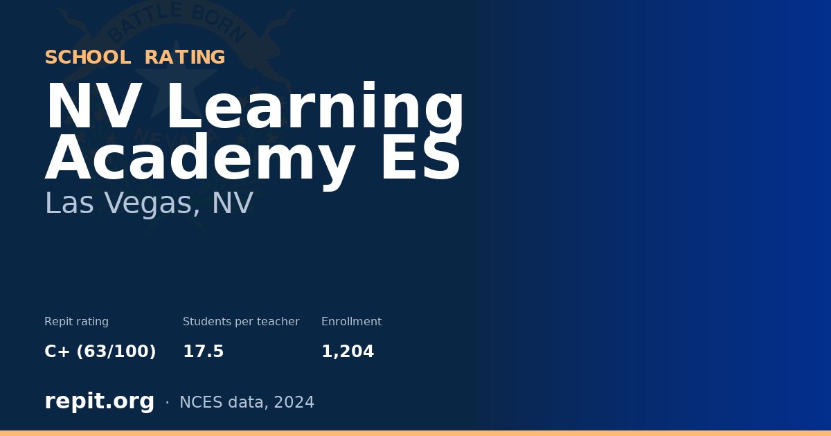 NV Learning Academy ES, Las Vegas, NV — Repit school rating C+ (63/100)