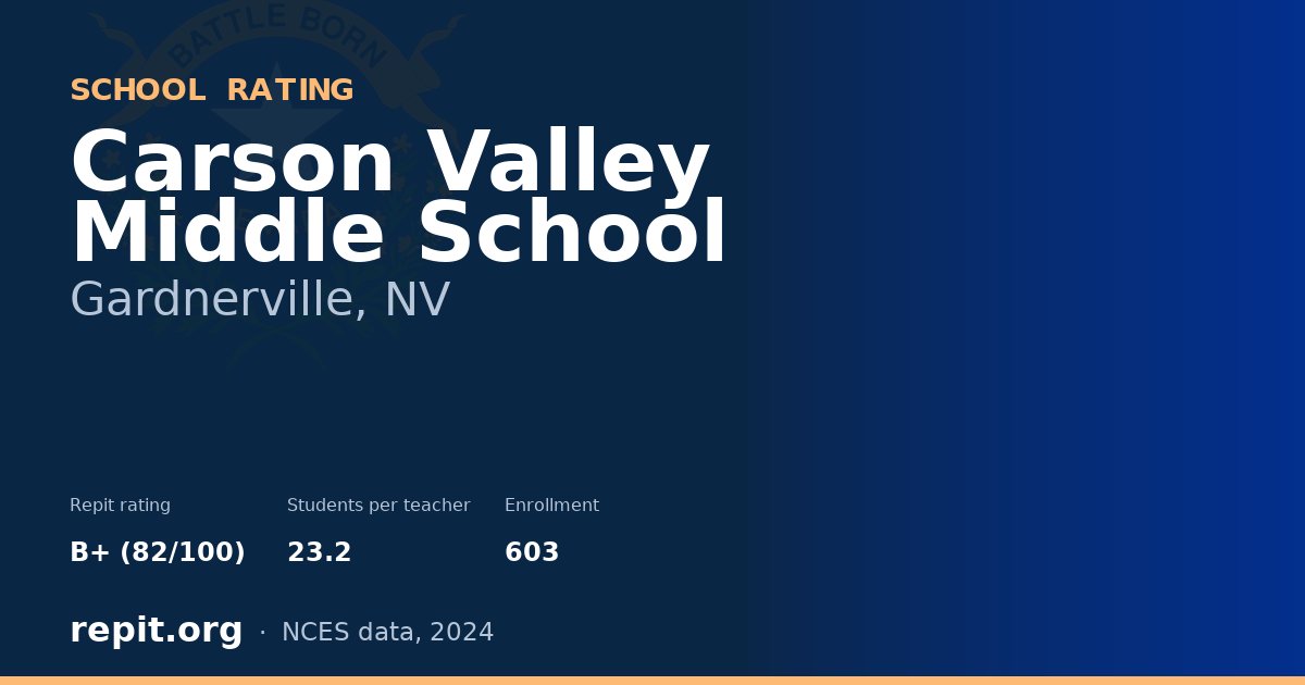 Carson Valley Middle School, Gardnerville, NV — Repit school rating B+ (82/100)