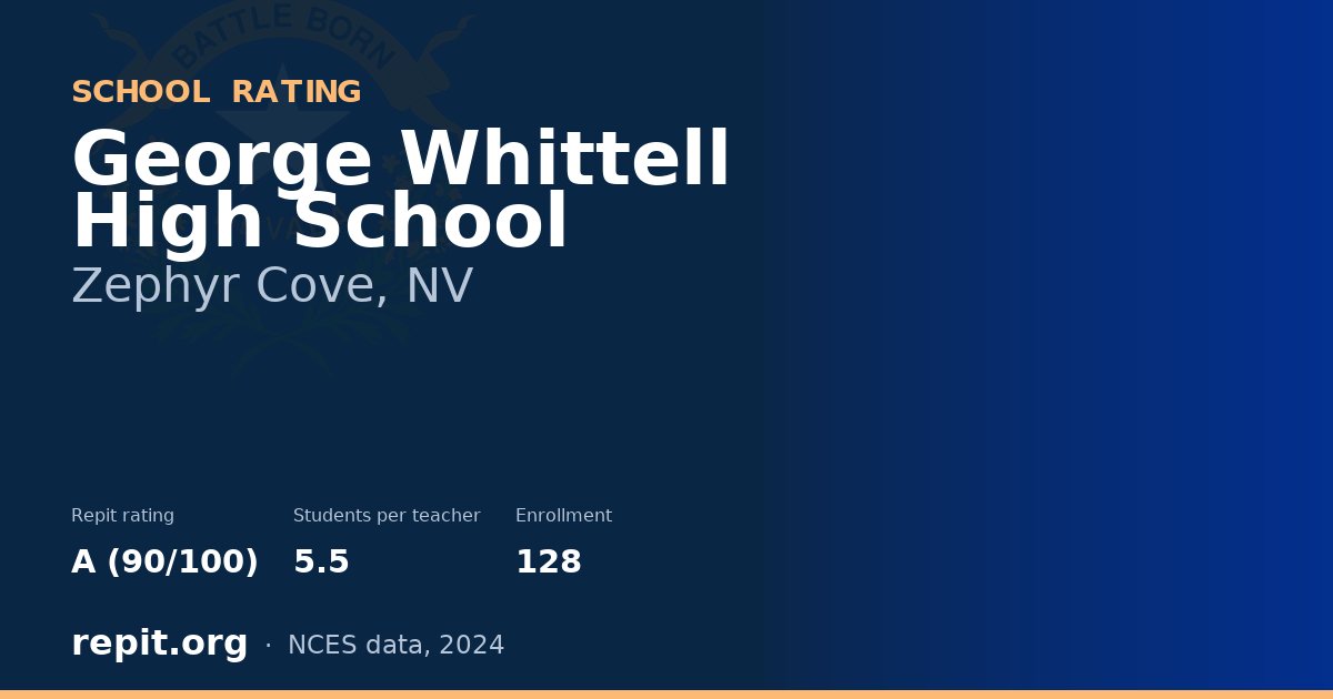 George Whittell High School, Zephyr Cove, NV — Repit school rating A (90/100)