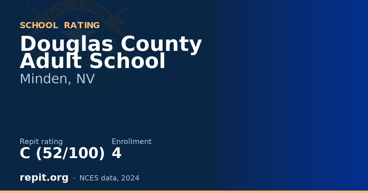 Douglas County Adult School, Minden, NV — Repit school rating C (52/100)