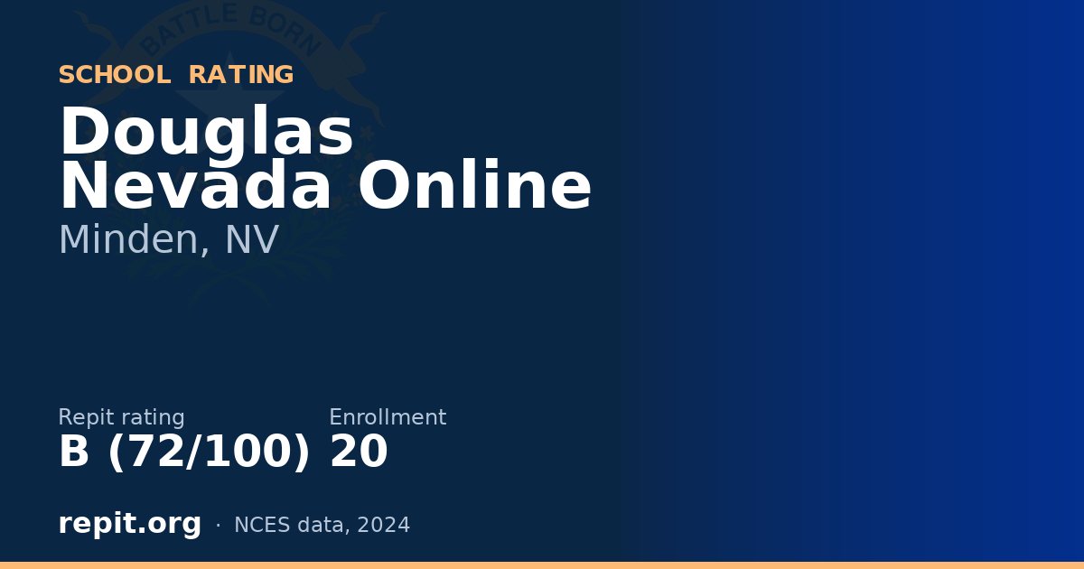 Douglas Nevada Online, Minden, NV — Repit school rating B (72/100)