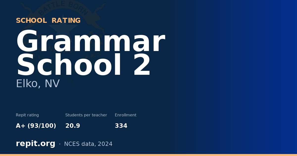 Grammar School 2, Elko, NV — Repit school rating A+ (93/100)