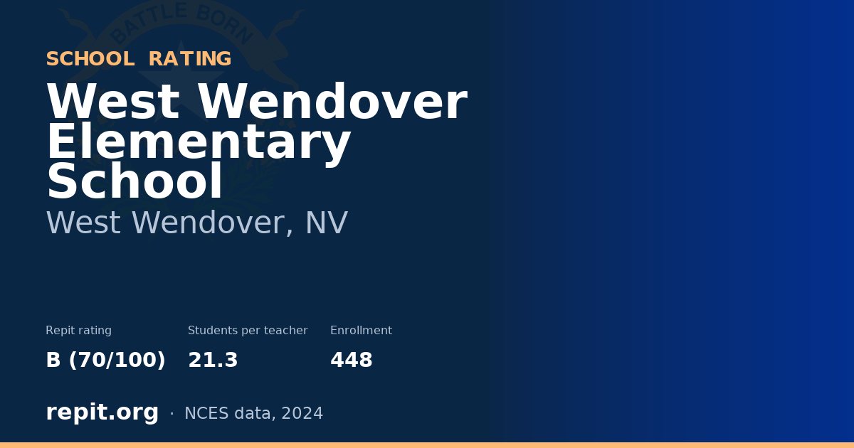 West Wendover Elementary School, West Wendover, NV — Repit school rating B (70/100)