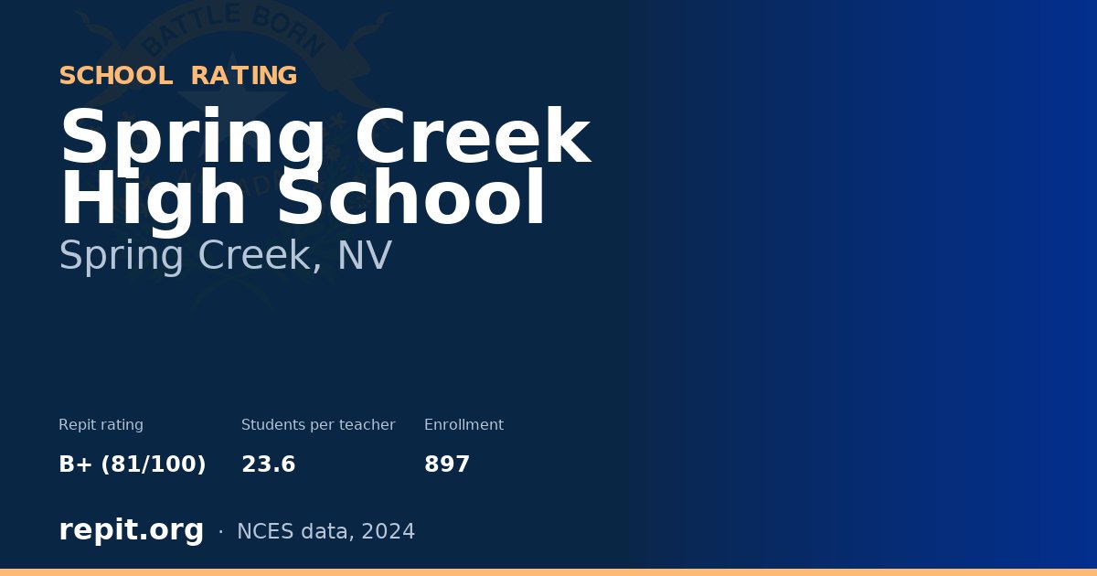 Spring Creek High School, Spring Creek, NV — Repit school rating B+ (81/100)
