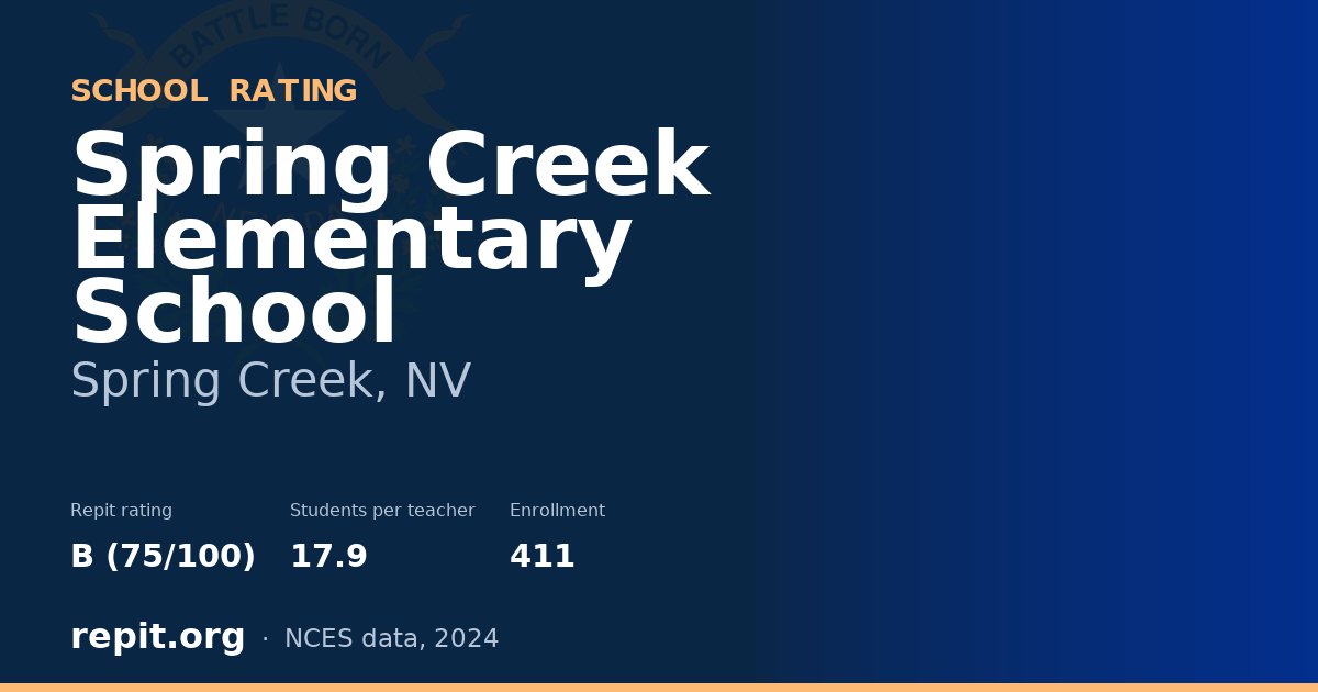 Spring Creek Elementary School, Spring Creek, NV — Repit school rating B (75/100)