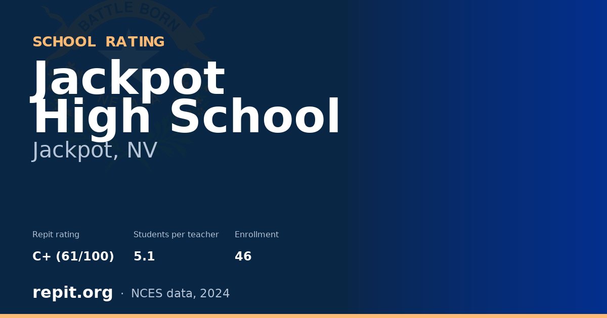 Jackpot High School, Jackpot, NV — Repit school rating C+ (61/100)